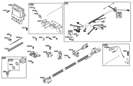 Controls Group Diagram and Parts List for 61G477-0008-J1  Briggs and Stratton Engine